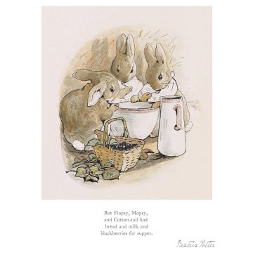 Bread and milk and blackberries 