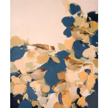 Heidi Langridge print blackcaps in blue p1