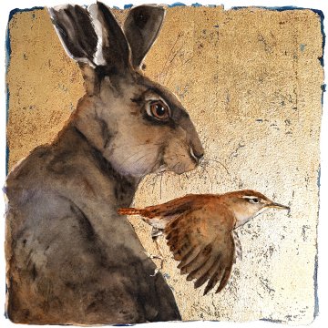 Jackie Morris print Hare and Wren p1