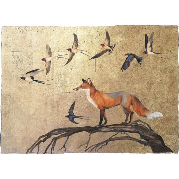 Jackie Morris print Summer Swallows and Fox of Autumn p1