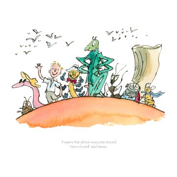Quentin Blake Roald Dahl print - James Giant Peach