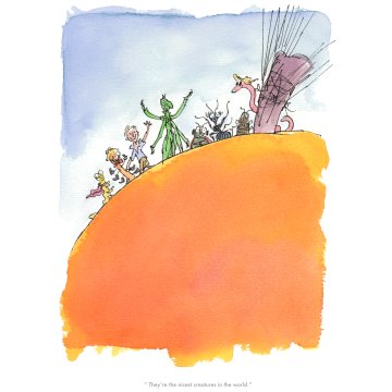 Quentin Blake Roald Dahl print - James Giant Peach