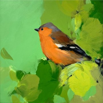Heidi-Langridge-Chaffinch-in-a-mix-of-greens-P